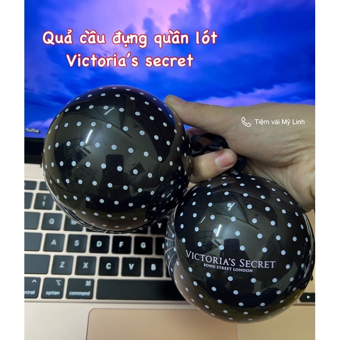 Quả cầu đựng quần lót Victoria’s Secret đường kính 10cm dùng đựng nội y, trang trí, chụp ảnh hàng xuất dư của hãng