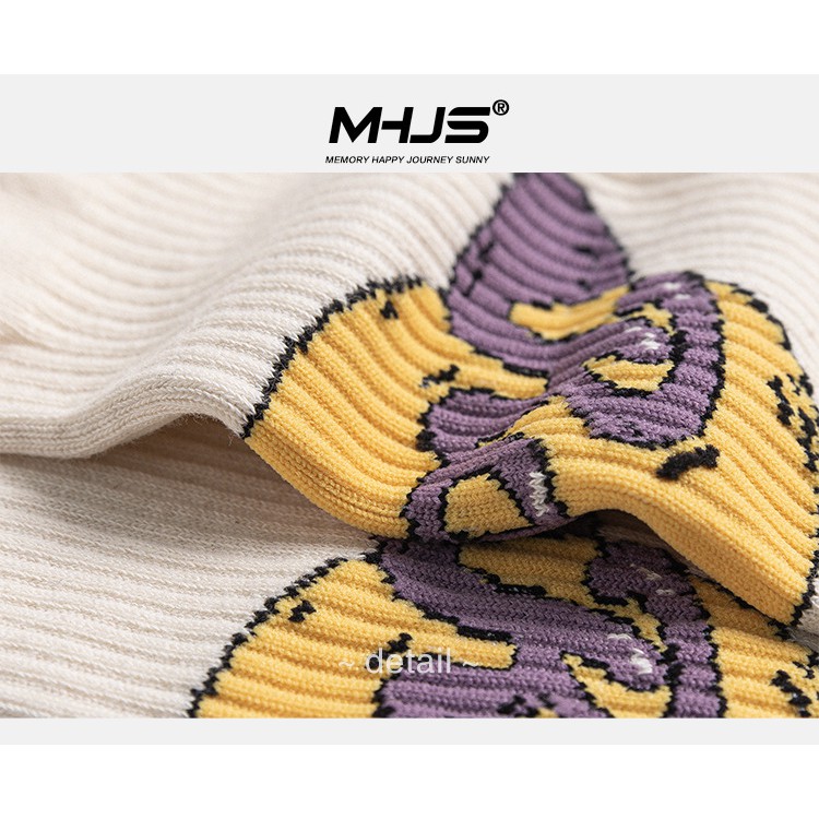 Vớ Cổ cao Nam nữ Unisex Cao cấp In chữ Phong cách Hàn Quốc Tất cổ cao Chất Cotton Nhật Bản Cá tính