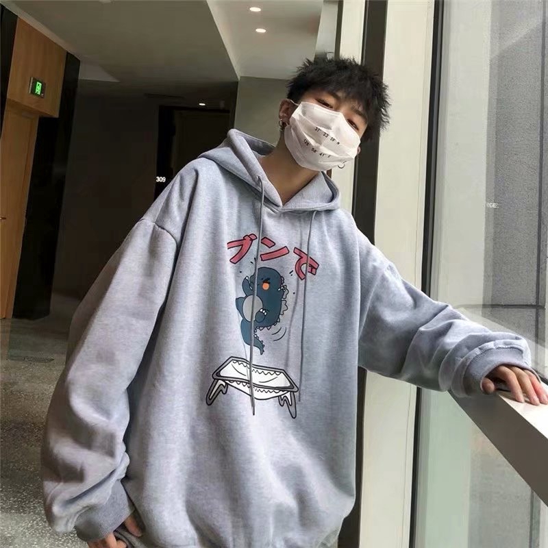 Áo hoodie tay dài in họa tiết quái vật hoạt hình đáng yêu size M-3XL cho nam | BigBuy360 - bigbuy360.vn