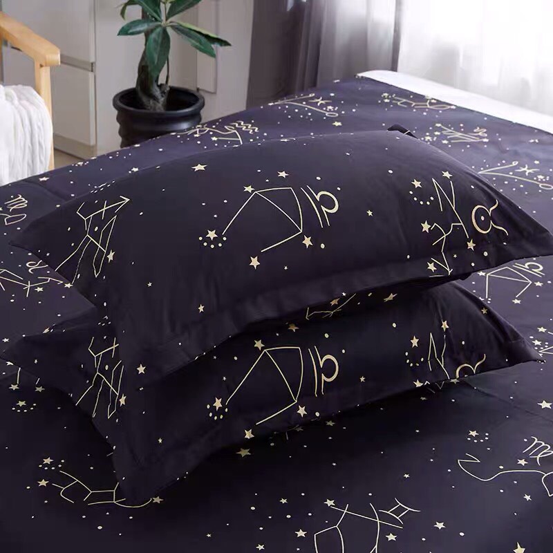 Chăn ga gối Emmibedding chất liệu cotton poly họa tiết cung hoàng đạo  đáng yêu đủ size miễn phí bo chun