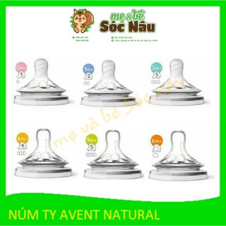 Núm ty thay bình sữa Philips Avent Natural 0M+/1M+/3M+/6M+