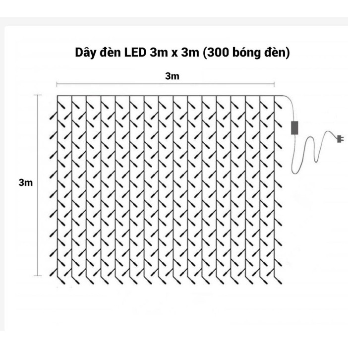 Đèn nháy rèm led 3m x 3m thả 12 dây