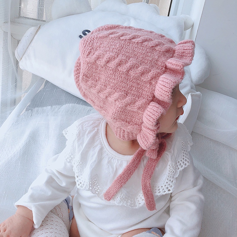 Mũ Len Giữ Ấm Màu Sắc Đơn Giản Cho Bé