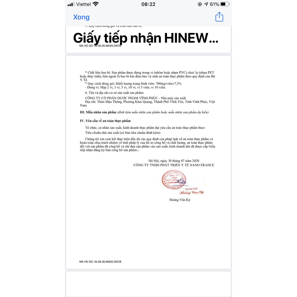 HINEWHEMO - bổ sung sắt và Acid Folic hộp 30 viên