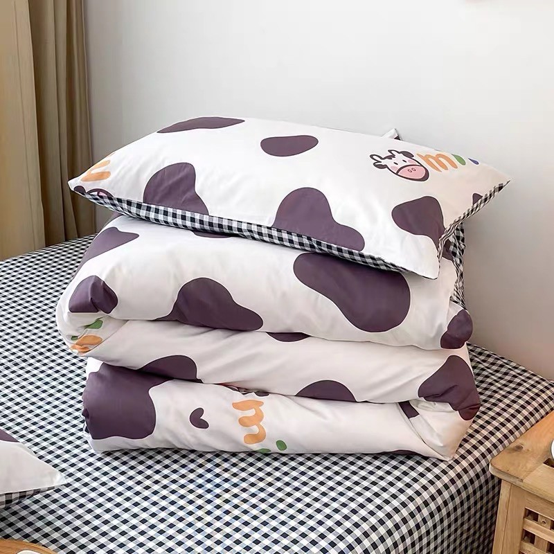 Set Chăn Ga Bò Sữa Milk Cotton Poly Siêu Đáng Yêu Mềm Mát Chuẩn Xuất Nhật (Shinbedding.shop)