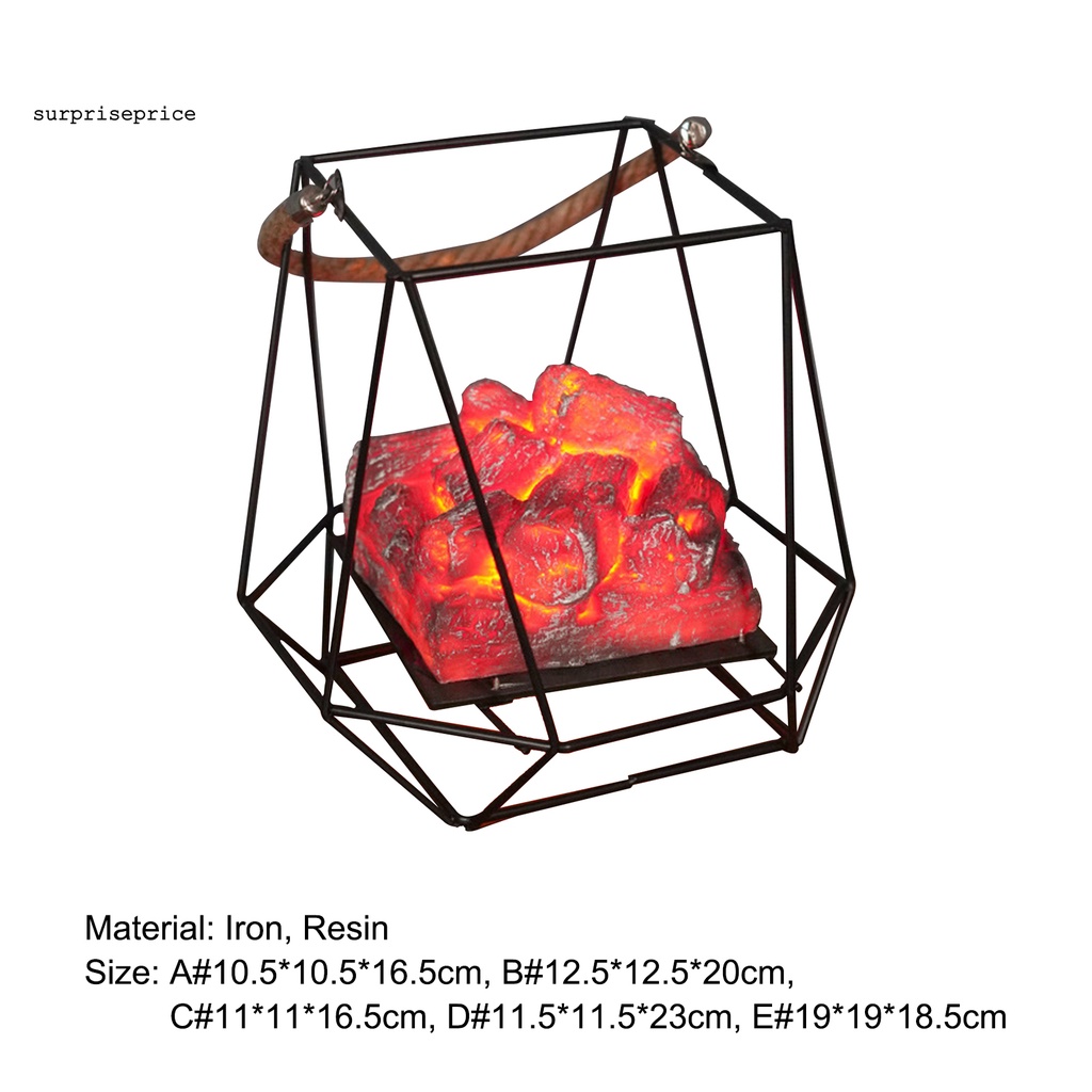 Đèn giả ngọn lửa than trang trí quán rượu/ spa độc đáo