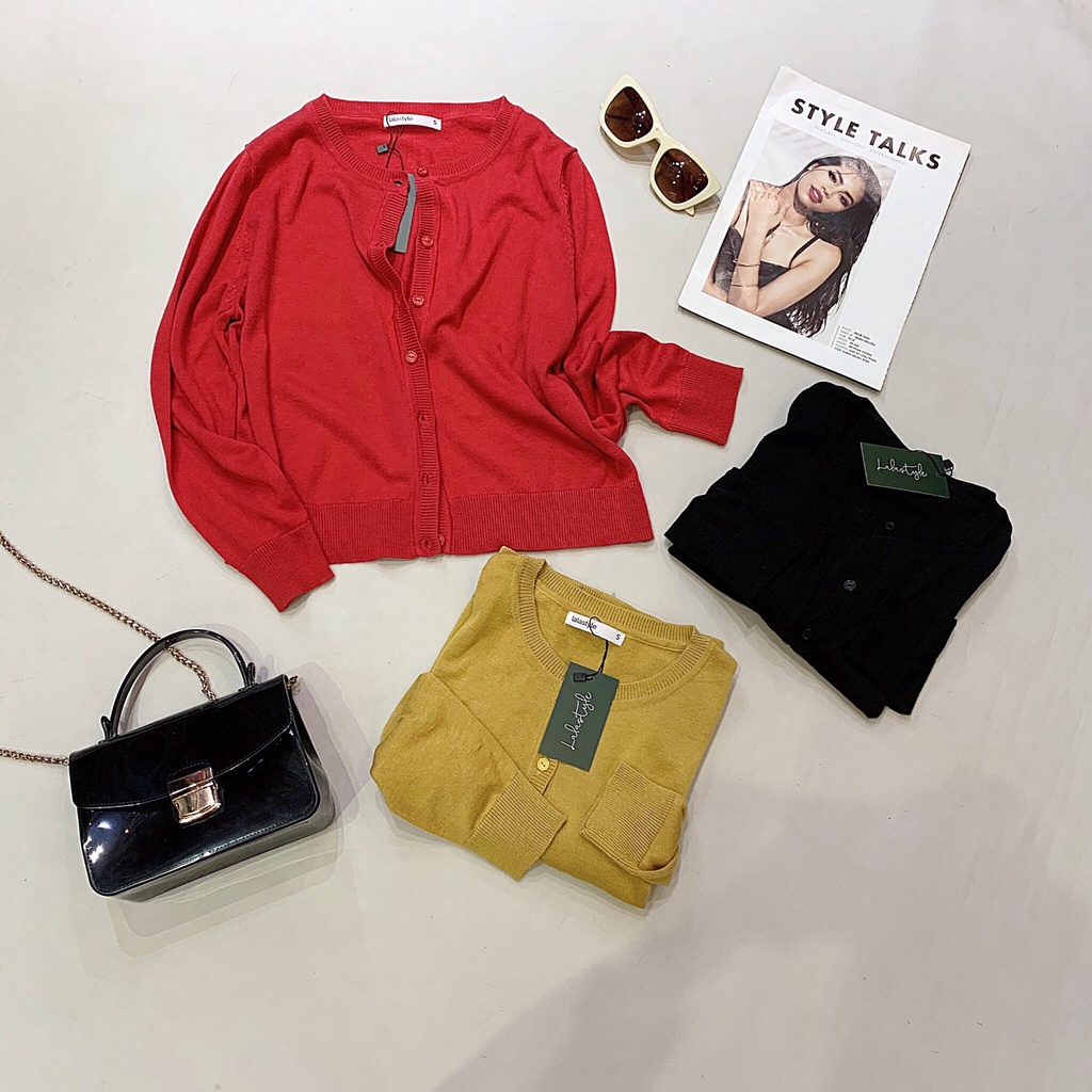 Áo len cardigan lửng Lalastyle