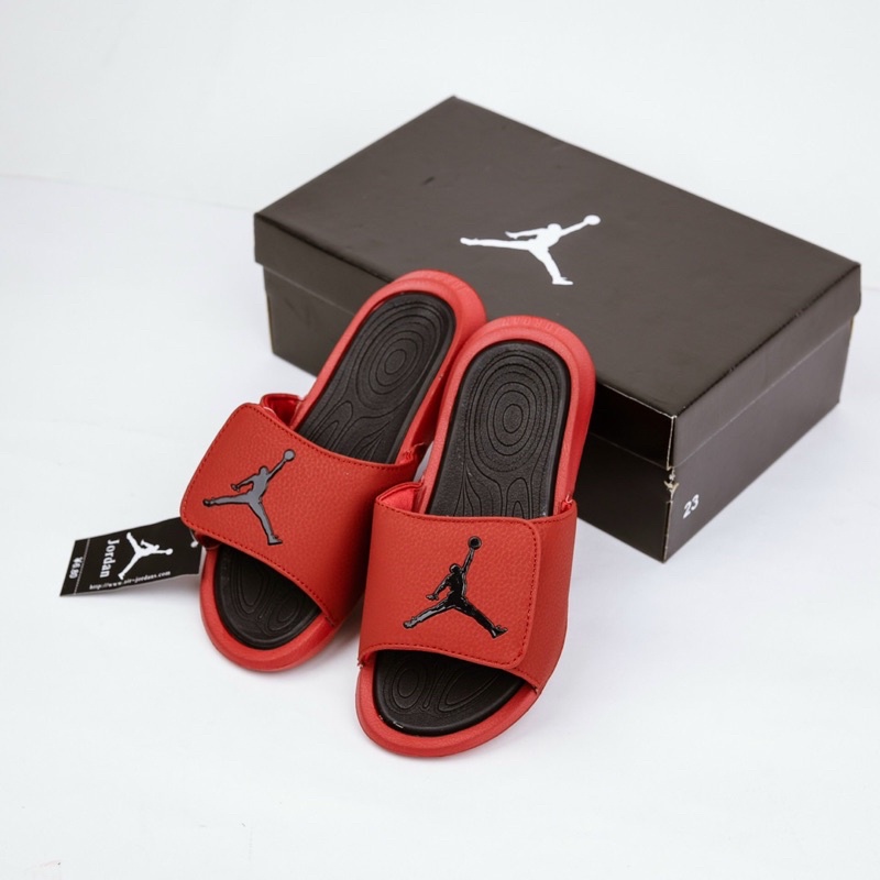 Dép jordan 1 đỏ nam (hình thật)