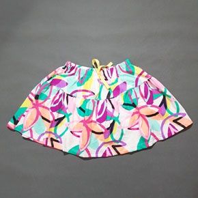 Váy quần bé gái in họa tiết hoa lá mùa xuân rực rỡ