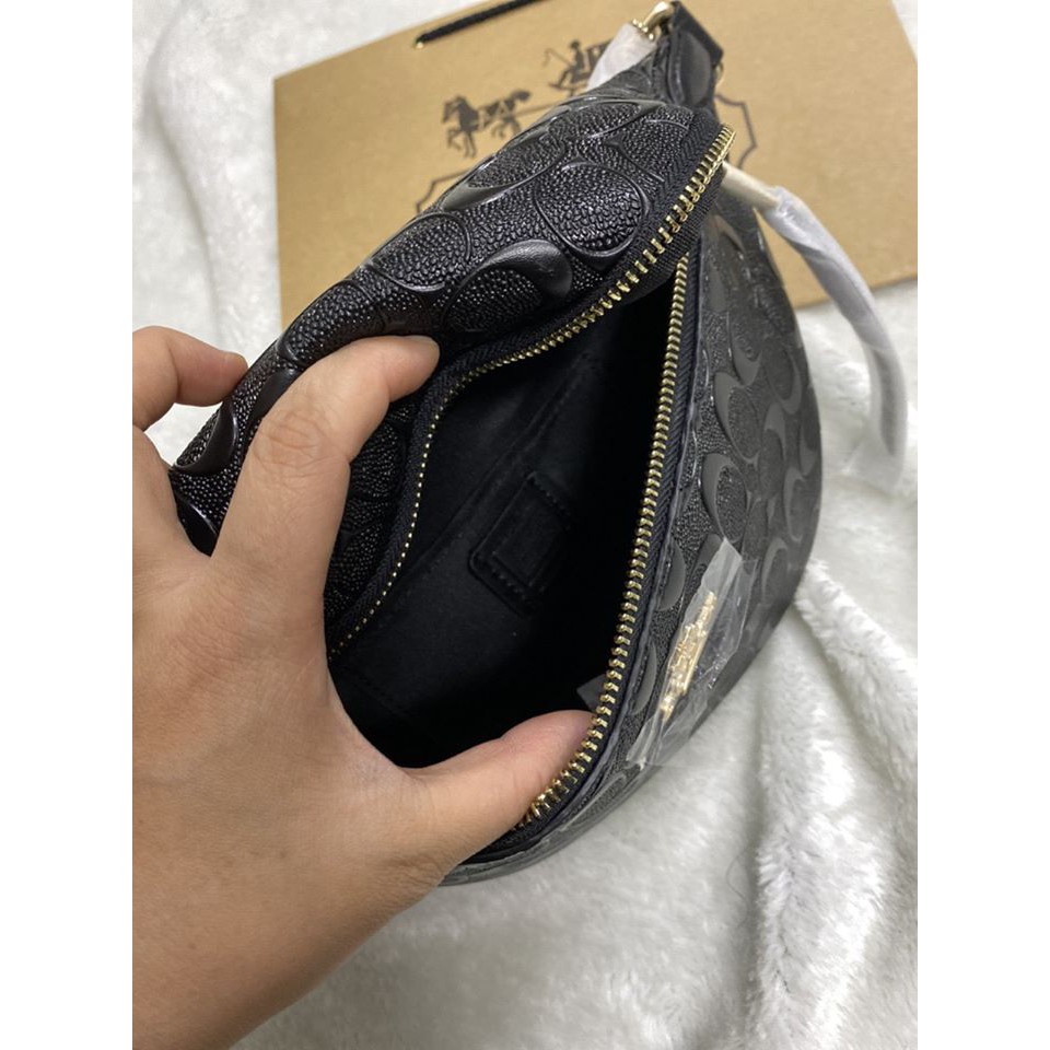 TÚI BAO TỬ COACH Signature Leather Belt Bag Fanny Pack F48741 IMBLK BLACK