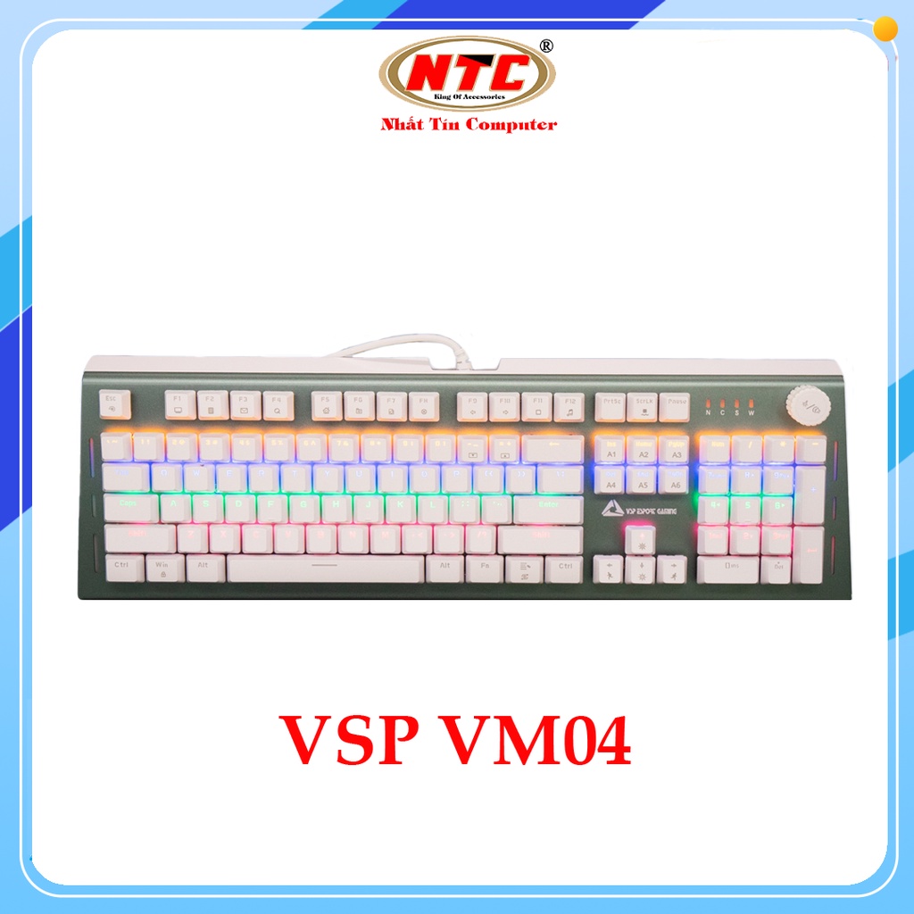 Bàn phím Cơ Gaming VSP Esport VM04 - 22 chế độ Led, Anti Ghost nhiều phím  - Nhất Tín Computer