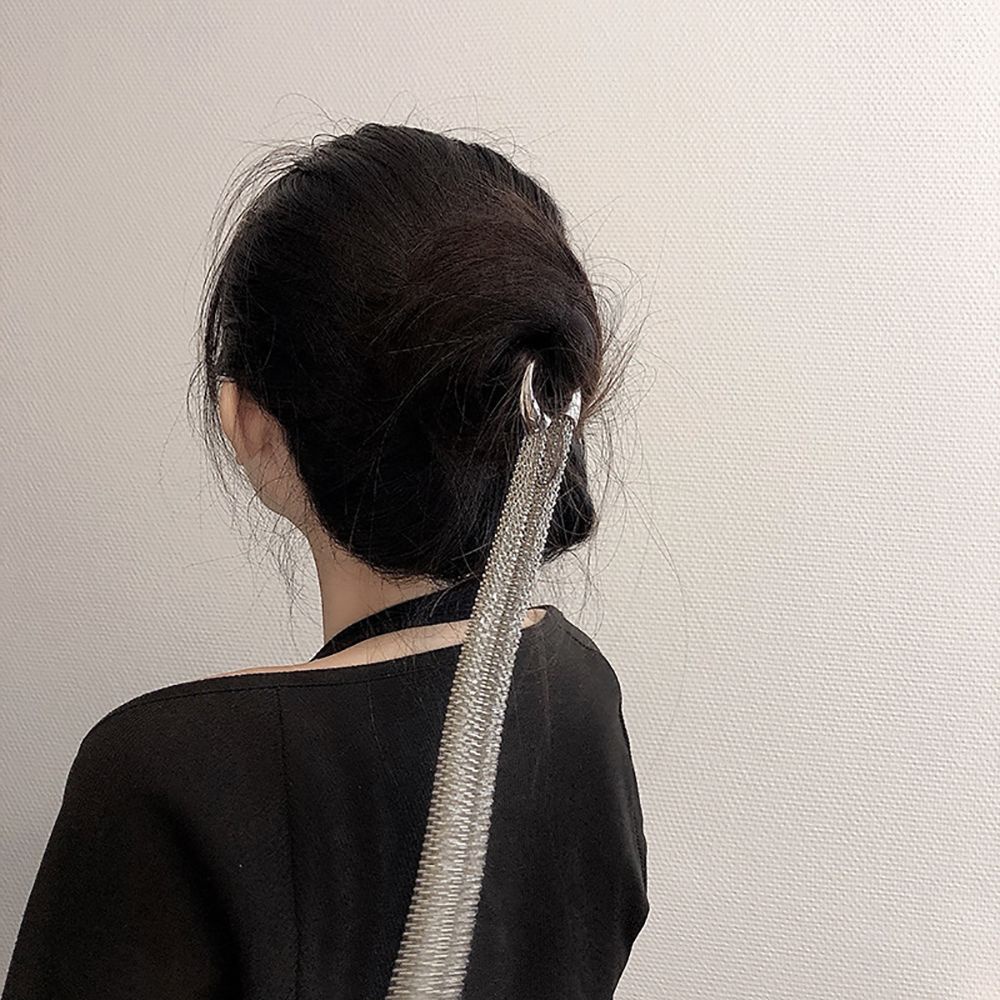 Phụ kiện tóc kiểu ruy băng nhiều lớp tua rua phong cách punk cổ điển thời trang dành cho nữ