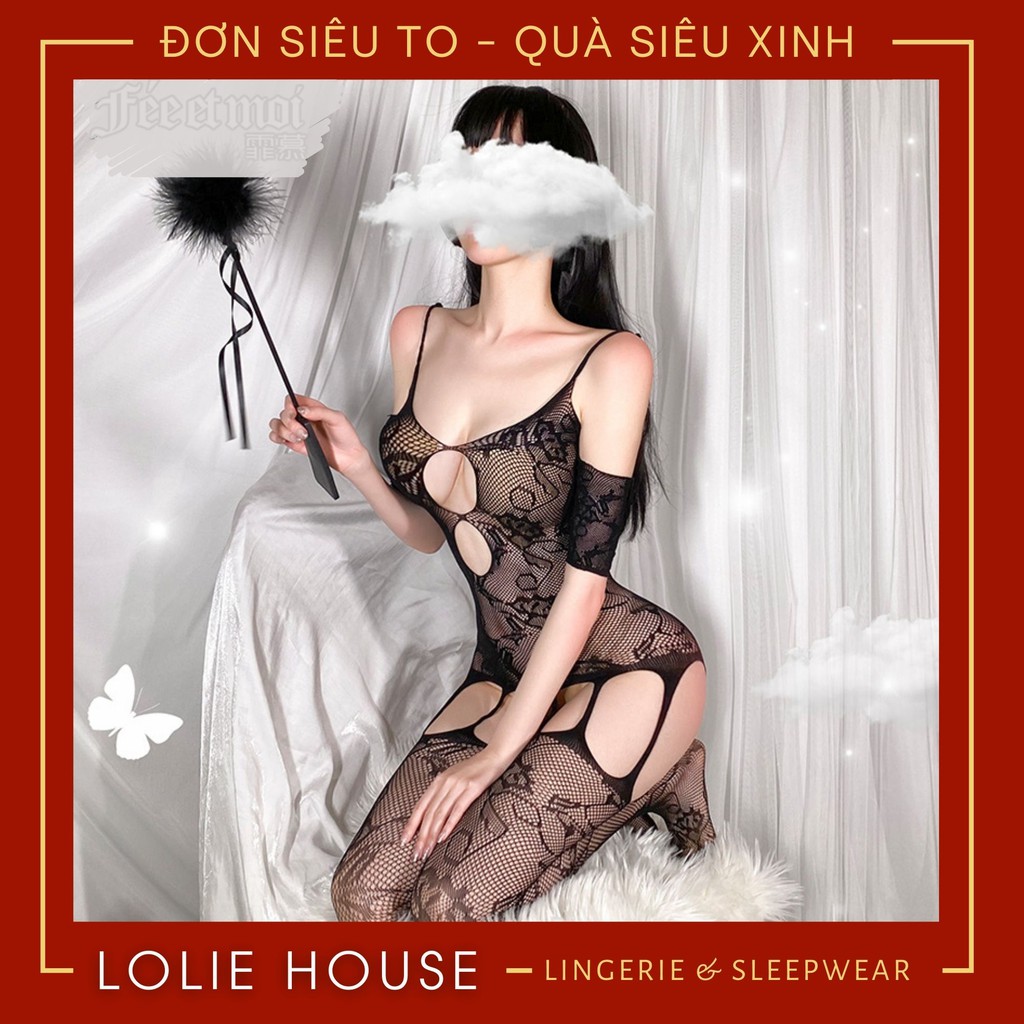 Bodysuit sexy ren lưới - Quần tất lưới toàn thân ôm body LOLIE HOUSE - BS3