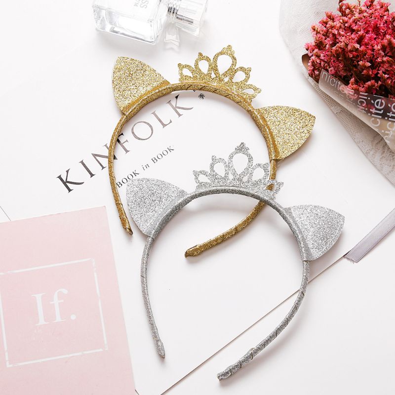 Vương Miện Công Chúa Hình Tai Mèo Dễ Thương Cho Bé Gái