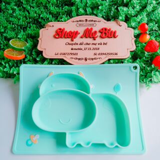 Khay Ăn Dặm Silicon Đế Hút Hình Cua, Bò, Cá