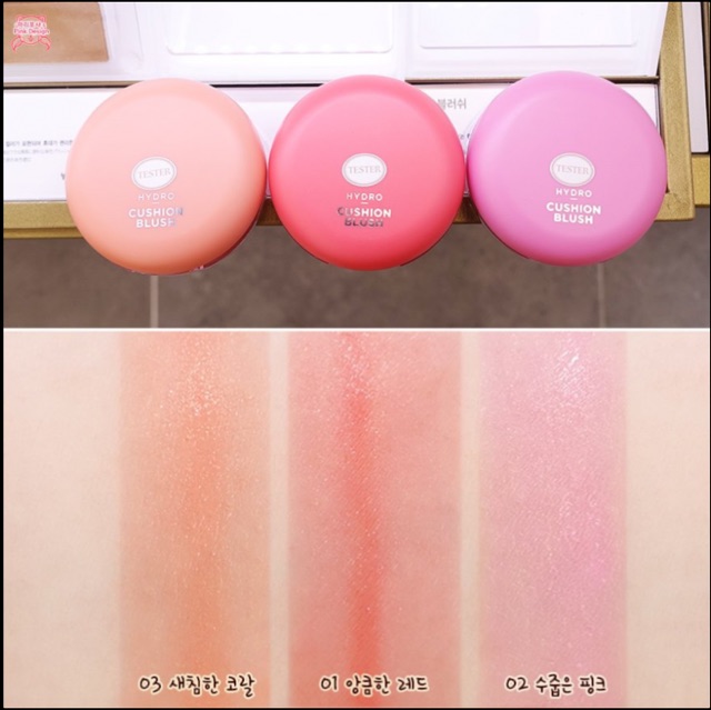 Má hồng dạng nước Hydro Cushion Blush The Face Shop #02 PINK Hồng baby siêu xinh