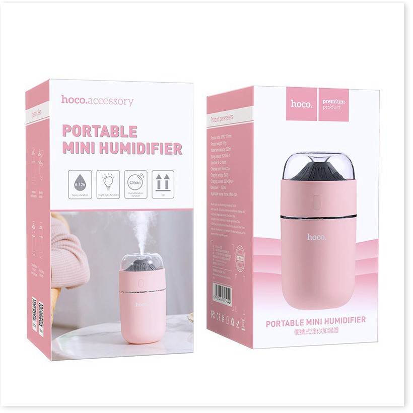 Máy tạo ẩm Hoco Portable Mini Humidifier, thể tích 320ml, thời gian tạo ẩm 6-12 giờ  - SmartShop