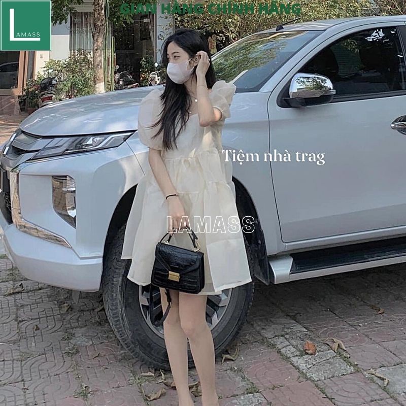 Đầm nữ babydoll voan 2 lớp tiểu thư bánh bèo dễ thương V-01 -LAMASS