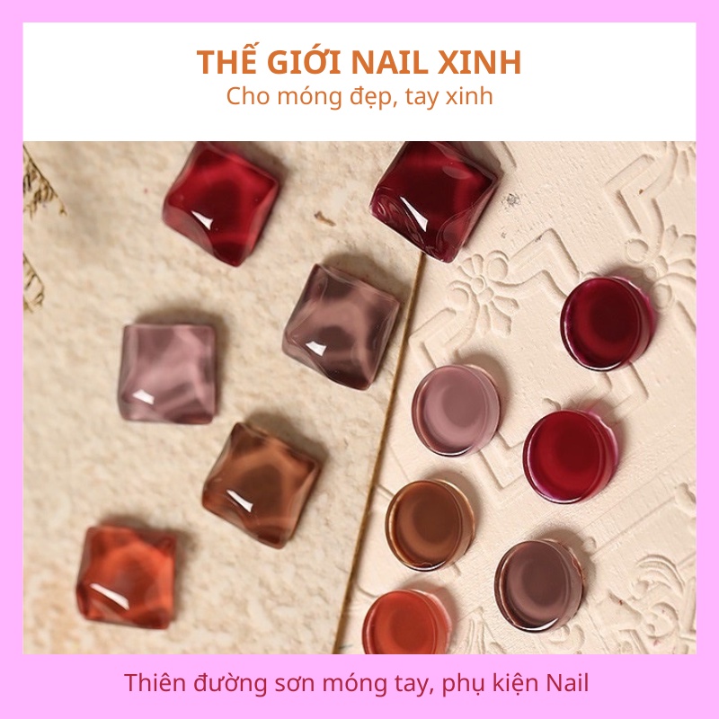 Sơn gel AS dùng máy hơ móng tay các tone màu đỏ nâu trầm mã CT 15ml