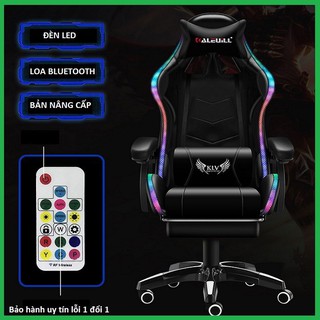 Ghế game bọc da Full + massage 7 điểm , đệm cao su non + đèn led + loa bluetooth