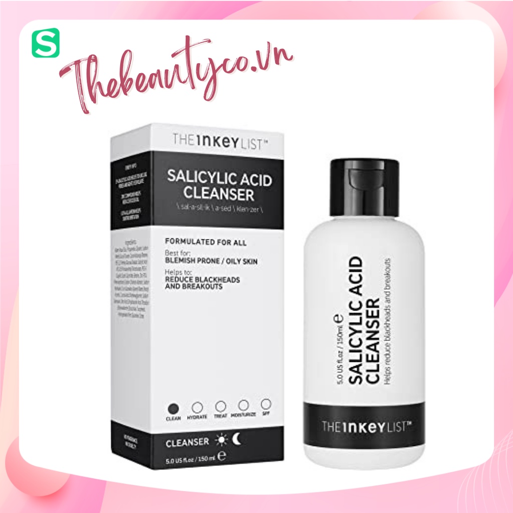 (Bill US) The INKEY List Salicylic Acid Cleanser Sữa rửa mặt 150ml