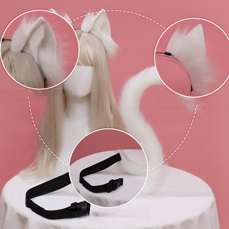 Set tai mèo và đuôi giả hóa trang nhân vật anime nhiều màu sắc