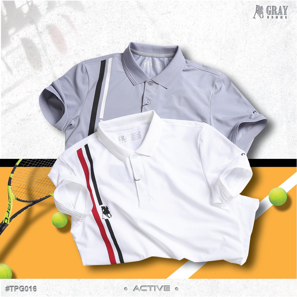 Áo Polo Nam, Áo Thun Nam GRAYHOMME Cao Cấp, Siêu Mát, Polo Kẻ TPG016