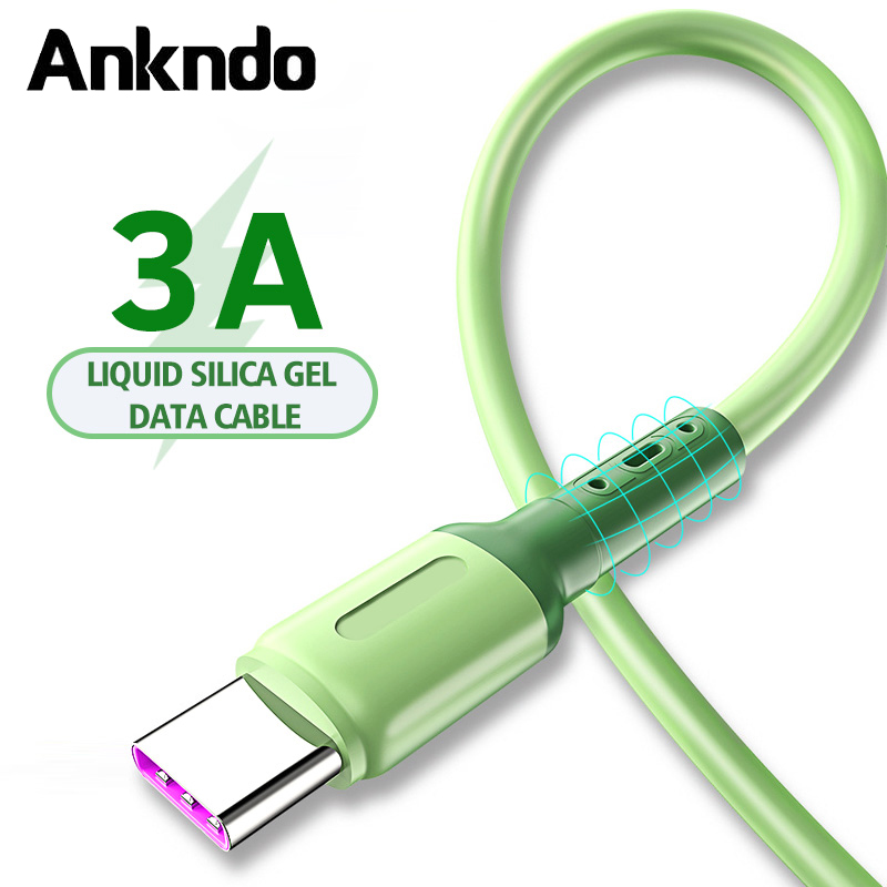 Cáp sạc USB ANKNDO Micro USB/Type C dòng điện 3A cho iphone Android Samsung Huawei Xiaomi OPPO VIVO