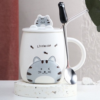 cốc nước cặp đôi dễ thương, sứ có nắp và thìa , ly cà phê, sáng tạo, quà tặng, giá trị cao