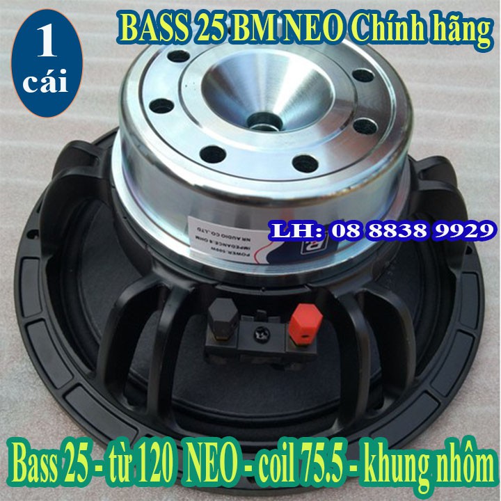 LOA BASS FULL 25 NEO TRẮNG CHÍNH HÃNG BM COIL 75MM - GIÁ 1 CHIẾC