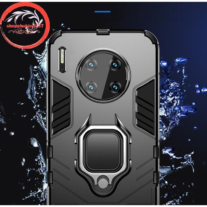 Ốp Lưng Huawei Mate 30 , Mate 30 Pro Ốp Chống Sốc Iron Version 3 Đen Cao Cấp Có Giá Đỡ