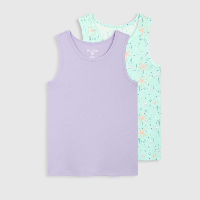 Set 2 áo cotton mặc nhà bé gái Canifa