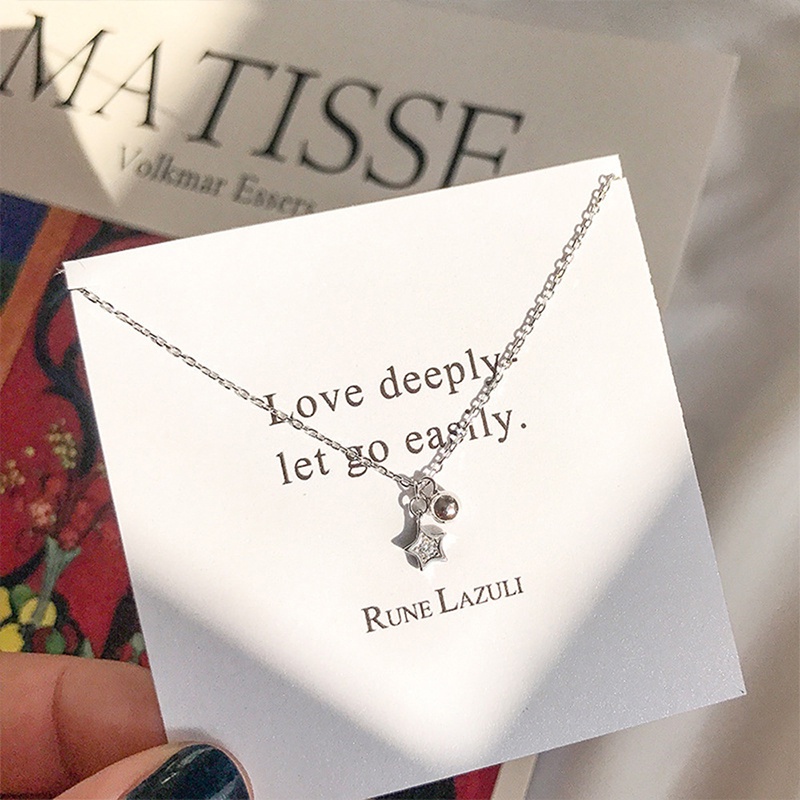 Vòng cổ Bạc Mặt Ngôi Sao Năm Cánh Sang Trọng Thời Trang Hàn Quốc Dành Cho Nữ