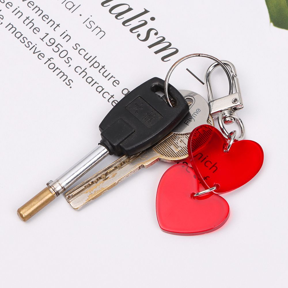 Móc khóa acrylic trong suốt hình trái tim dễ thương