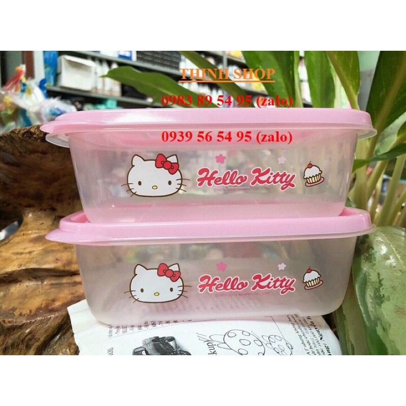 bộ 2 hộp nhựa lock & lock hello kitty