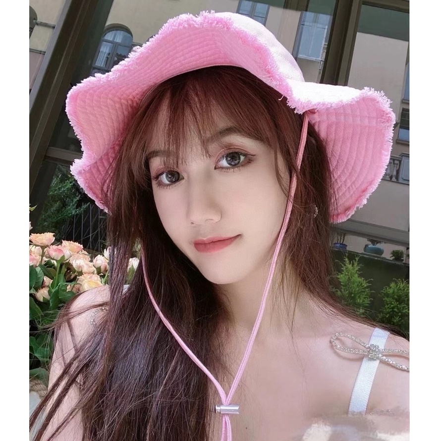 Mũ Ngư Dân Chống Nắng Chất Lượng Cao In Chữ JACQUEMUS Kiểu Pháp / Nhãn Kim Loại / HJ01