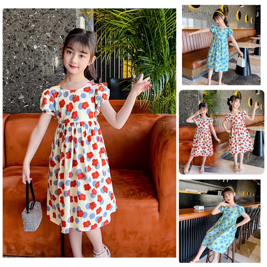 VL91 Size110-160 (15-40kg) Đầm bé gái, kiểu dáng công chúa Thời trang trẻ Em hàng quảng châu