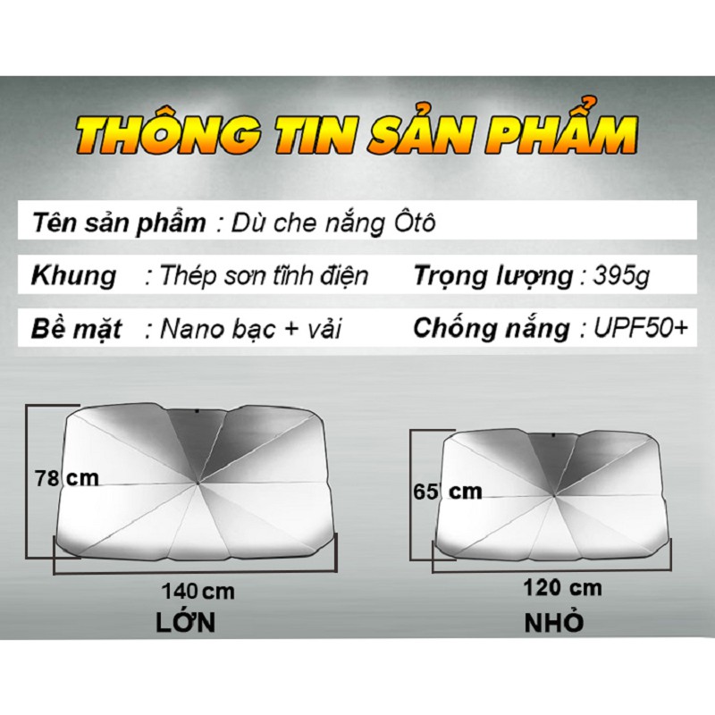 Dù che nắng Ô TÔ, Ô che nắng kính lái, Chống tia UV cho xe hơi