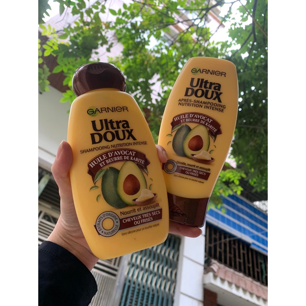 Bộ gội+xả+ủ bơ Garnier Ultra Doux Pháp