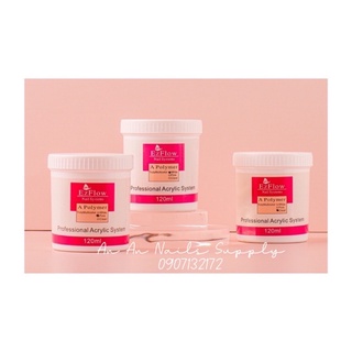 Bột đắp móng Ezflow 120ml chính hãng rất mịn và dẻo, không vón cục - Polymer Nail Powder đủ 3 màu white, pink, clear