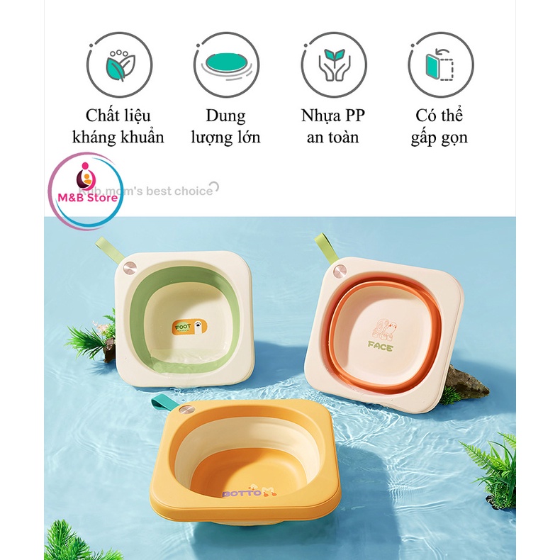 Chậu Rửa Mặt Gấp Gọn Kháng Khuẩn, Nhựa PP - KUB