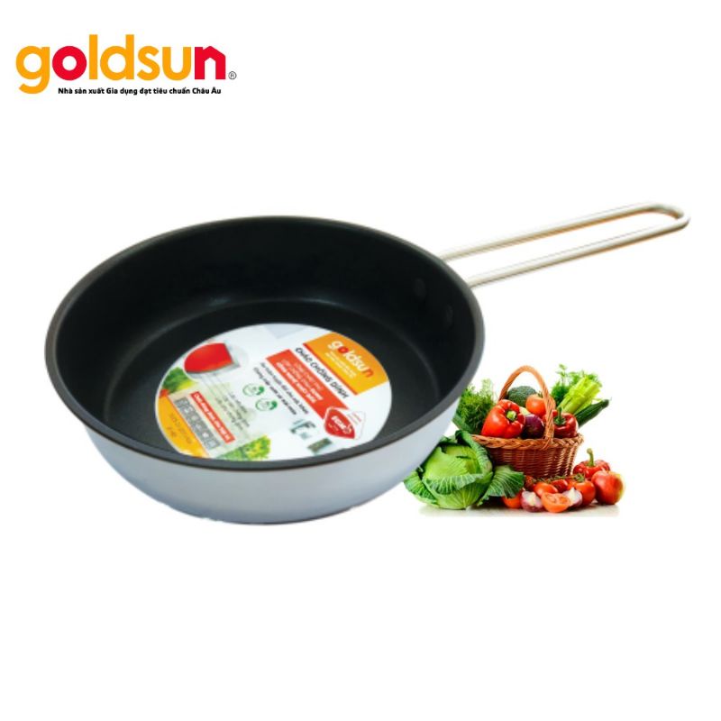 Chảo từ inox chống dính  cao cấp GOLDSUN hàng chính hãng size 28/20/22/24