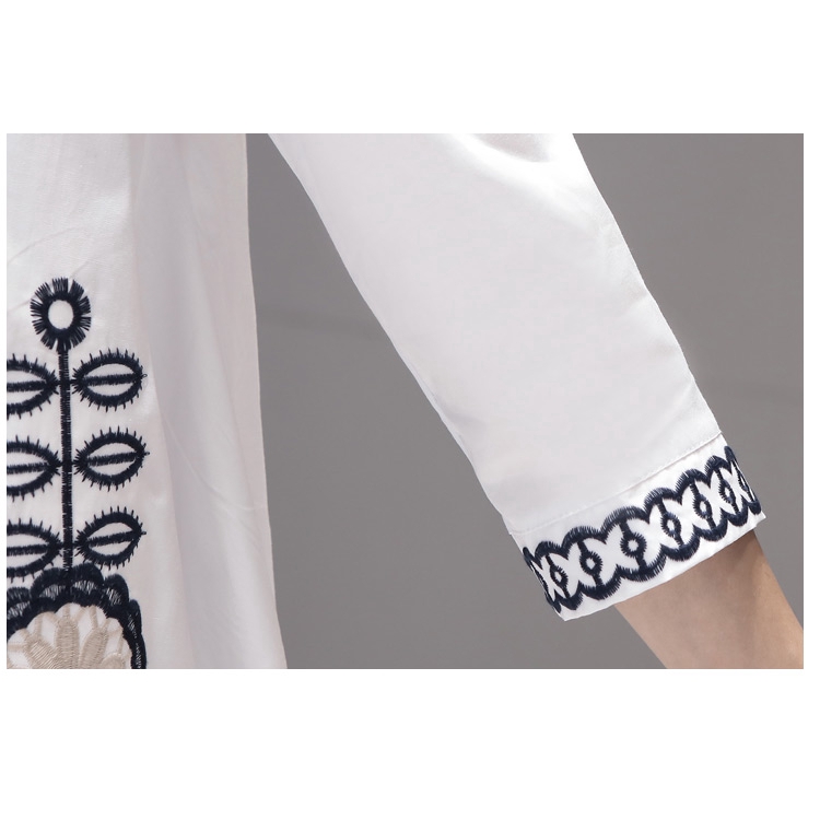 Áo nữ tay dài họa tiết thêu hoa thời trang thanh lịch