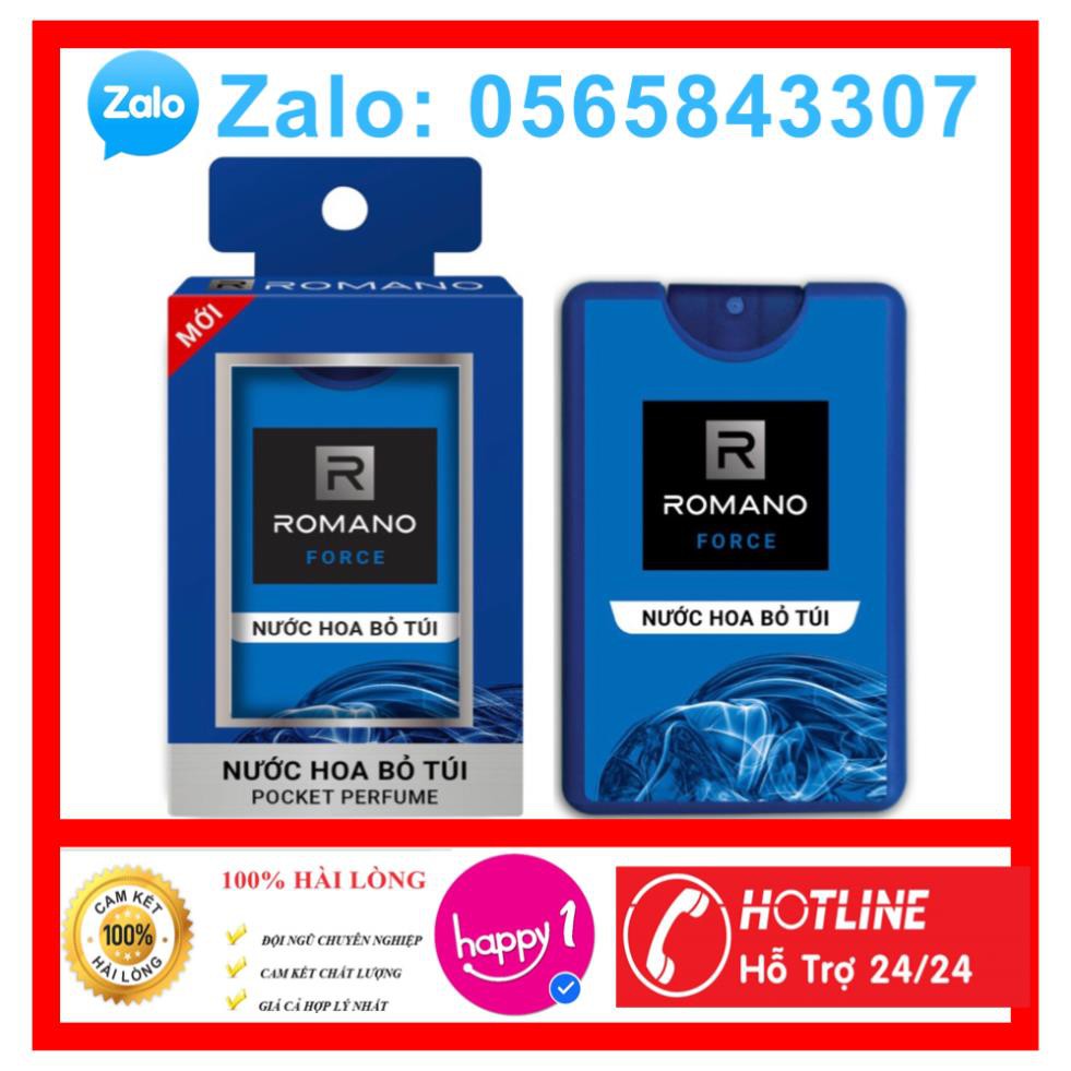 Nước hoa cao cấp Bỏ Túi Romano Force 18ml - 250 lần xịt (hàng khuyến mãi)