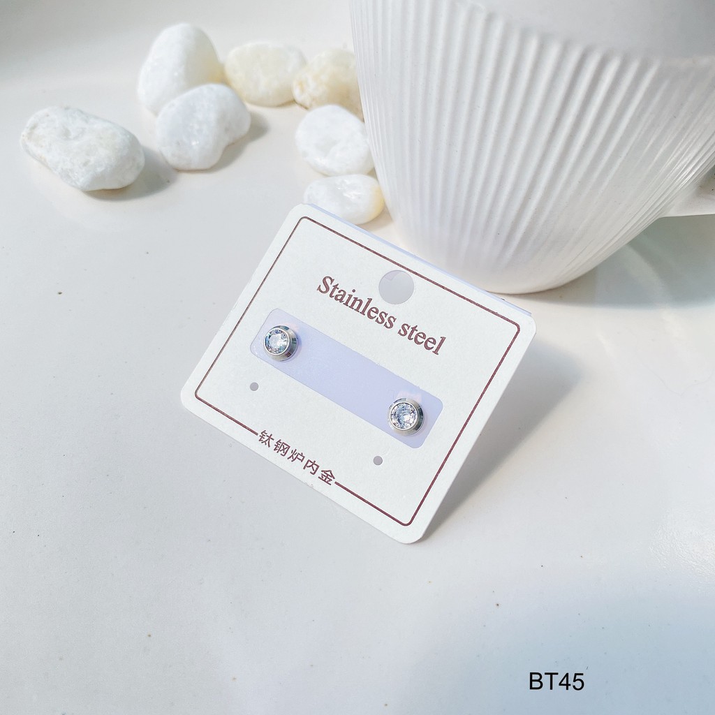 Bông Tai Titan Đính Xoàn Không Hen GỈ -Thời Trang