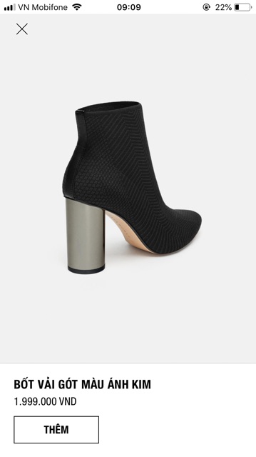 Boot Zara gót ánh kim