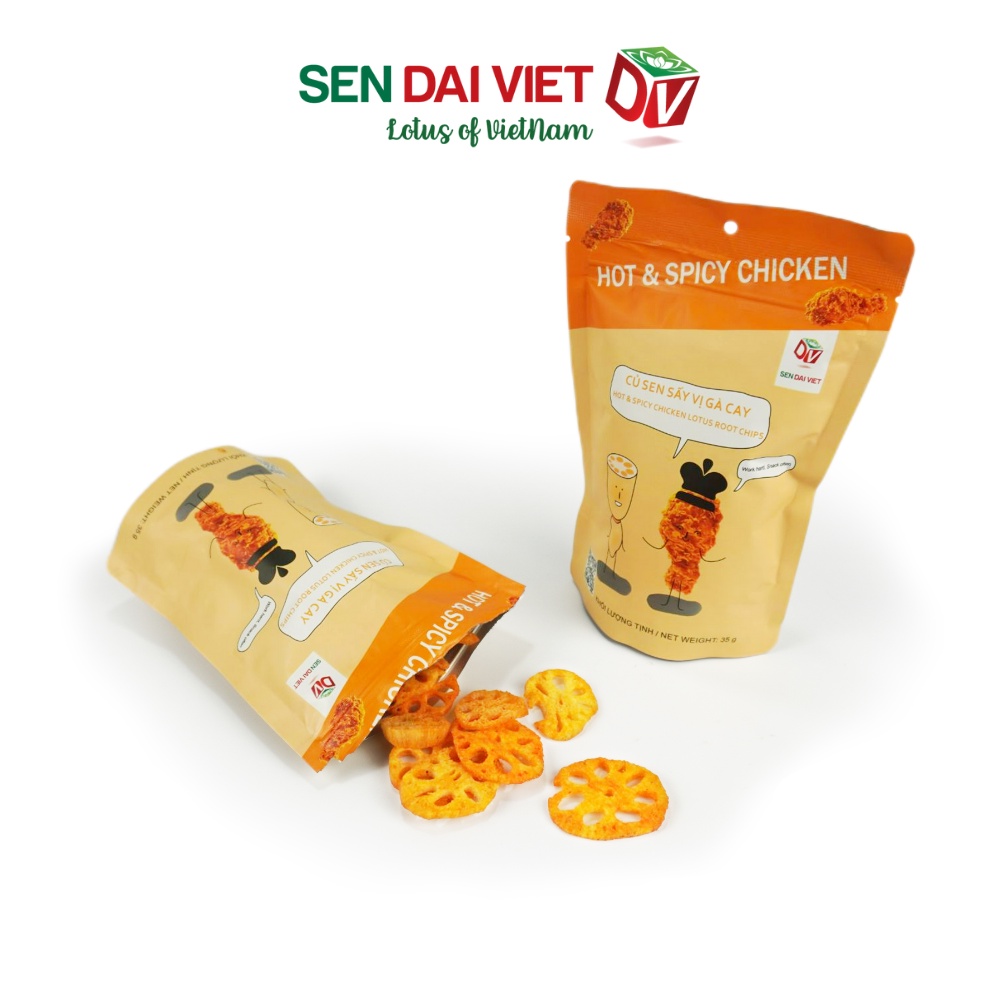 Củ Sen Sấy Vị Gà Cay-Cay Cay,Mặn Mặn-Sen Đại Việt-Gói 35g