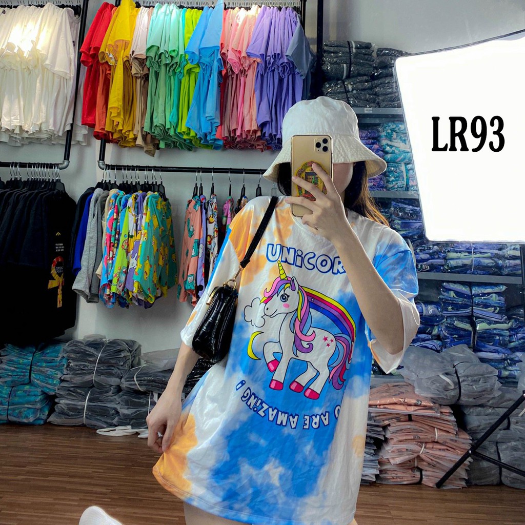 Áo thun loang màu 𝑭𝒓𝒆𝒆𝒔𝒉𝒊𝒑 Áo phông unisex LR93 vải cotton xượt poli co giãn thấm hút tốt, không xù lông
