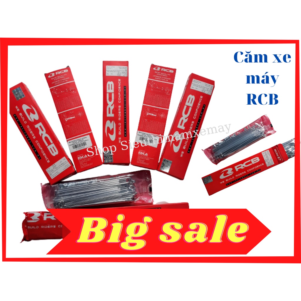 Bộ 2 bánh căm Crom RCB chính hãng dùng cho các loại xe máy gắn vành 17''