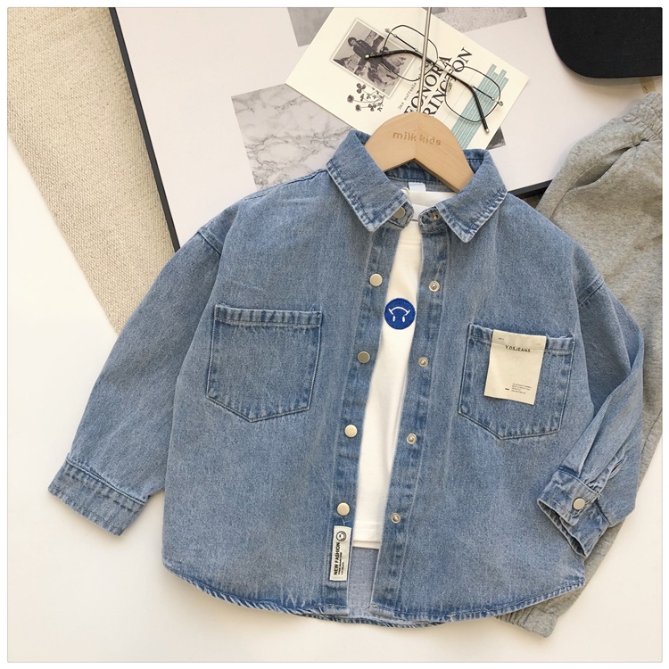 Áo Khoác Sơ Mi Cotton Mềm Mại Phong Cách Hàn Quốc Thời Trang Mùa Hè Dành Cho Bé Trai 4-9 Tuổi